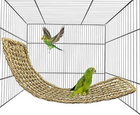 Natural seagrass bird mat with woven net design