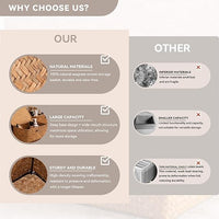 Seagrass closet storage baskets for folded clothes and household items