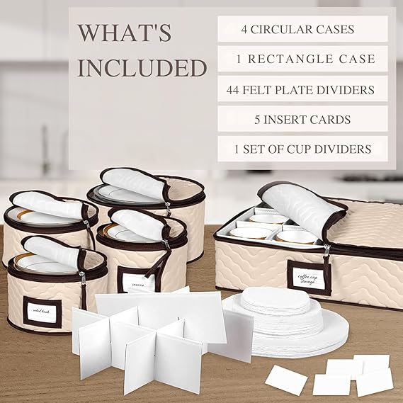 Seasonal dish storage organizer for dinnerware and tableware