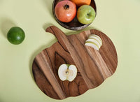 Pumpkin shaped serving platter for seasonal table setting