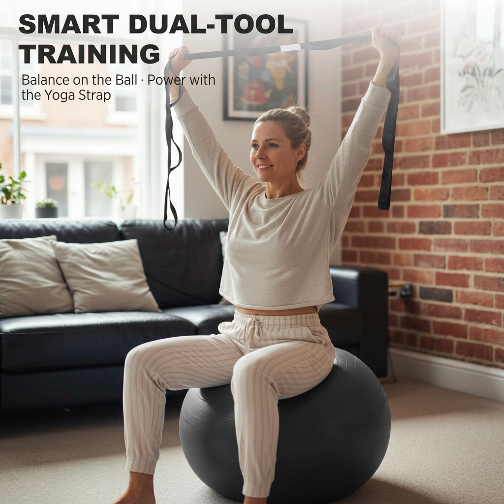 Stability ball for seated exercises and general fitness routines