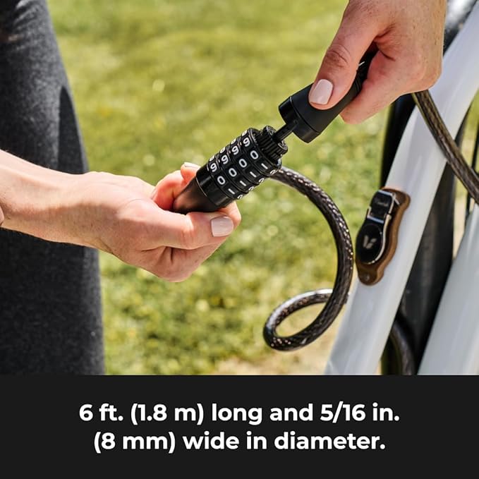 Secure bike lock with customizable combination and anti-rust vinyl coating