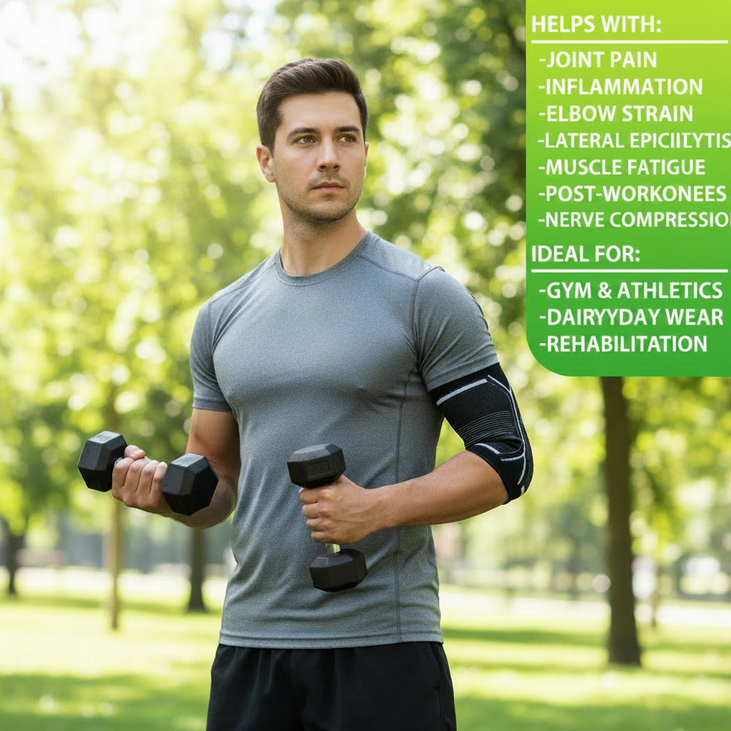 Secure fit elbow support sleeve for active movement