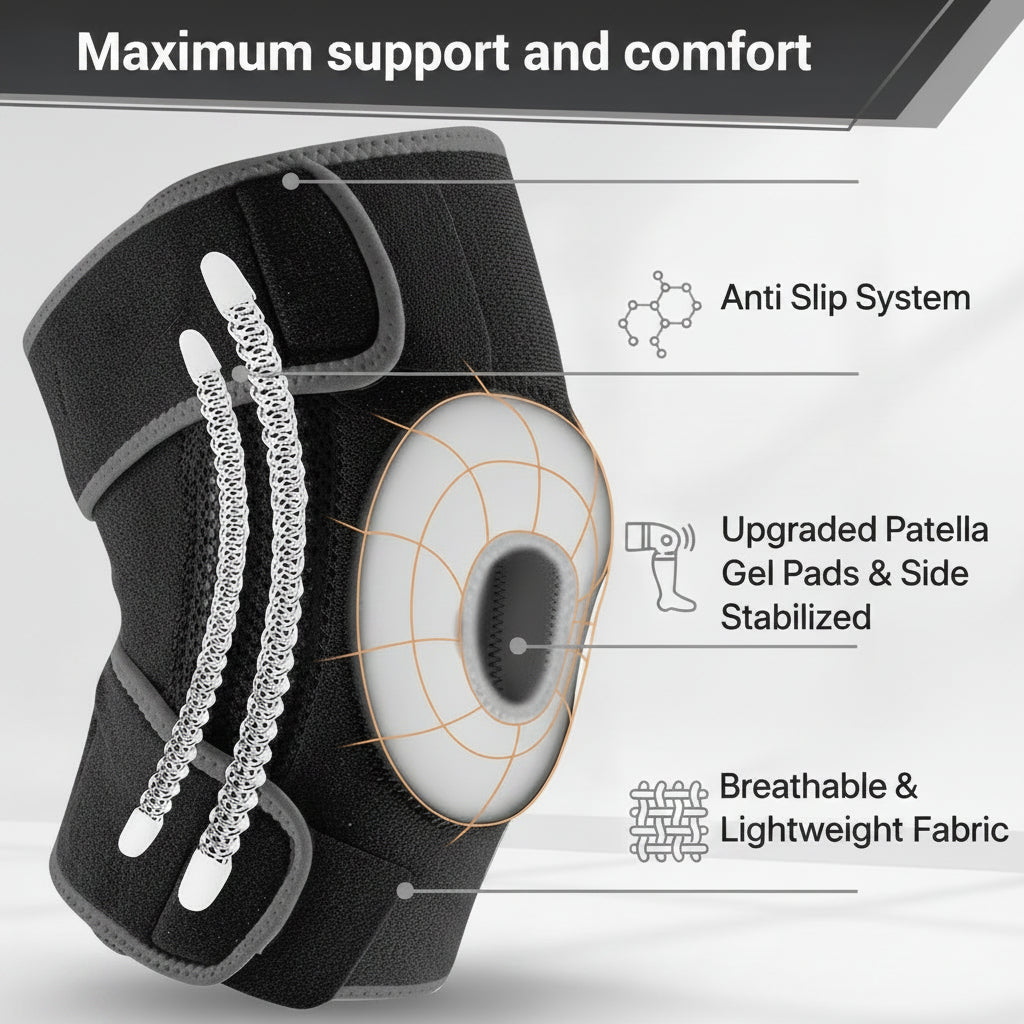  Knee support with secure fit for daily wear
