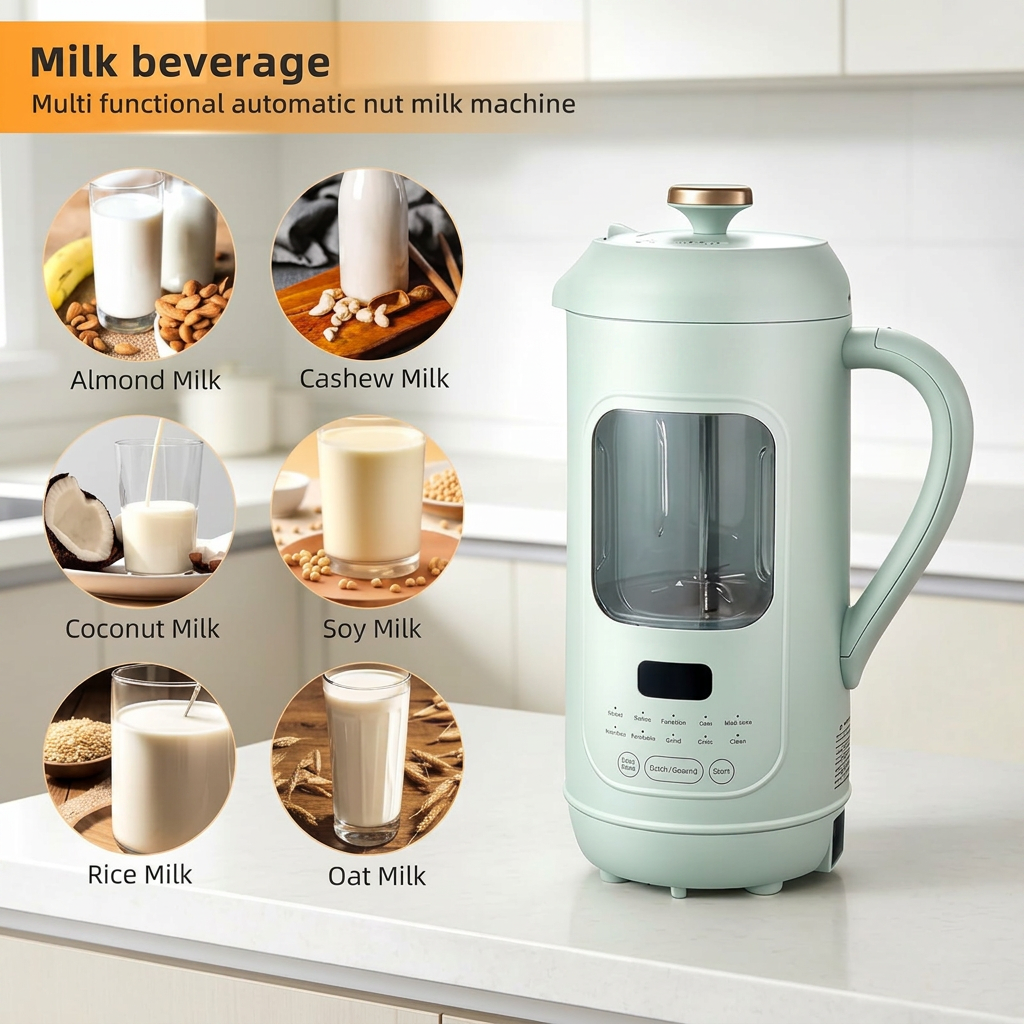 Nut milk maker with self-cleaning function
