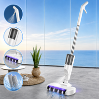 Cordless floor washer with convenient self-cleaning function