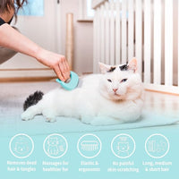 self cleaning grooming brush for removing loose fur and mats