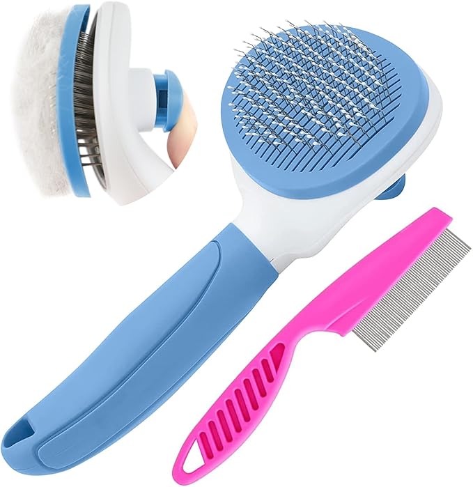 self cleaning slicker brush for cats and dogs