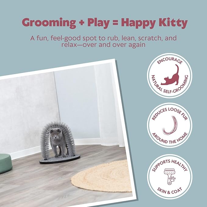 self grooming cat brush arch removes loose fur and shedding