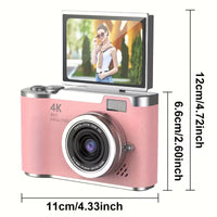 Digital camera with selfie screen for vlogging