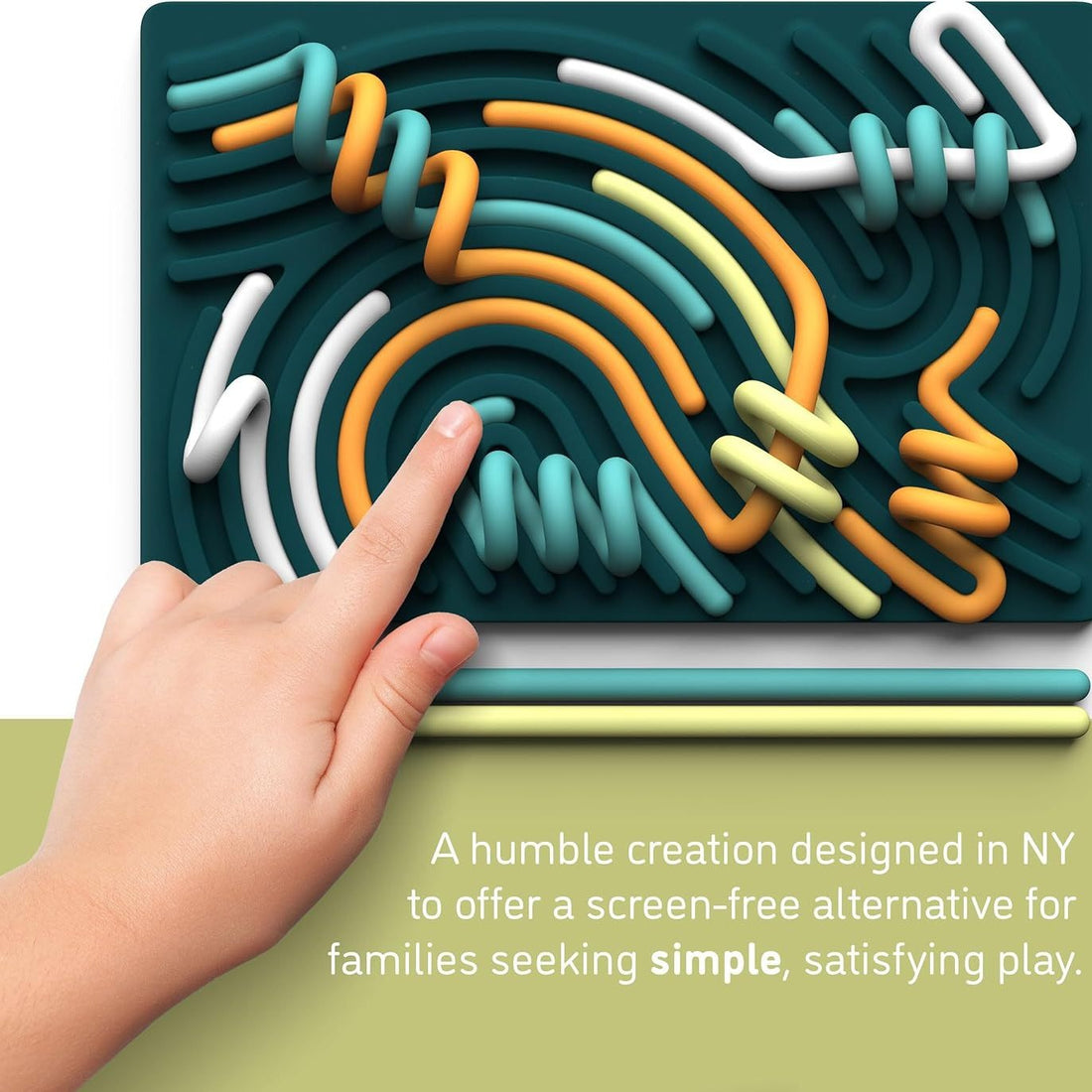 Sensory activity board silicone fidget toy with strings for stress relief
