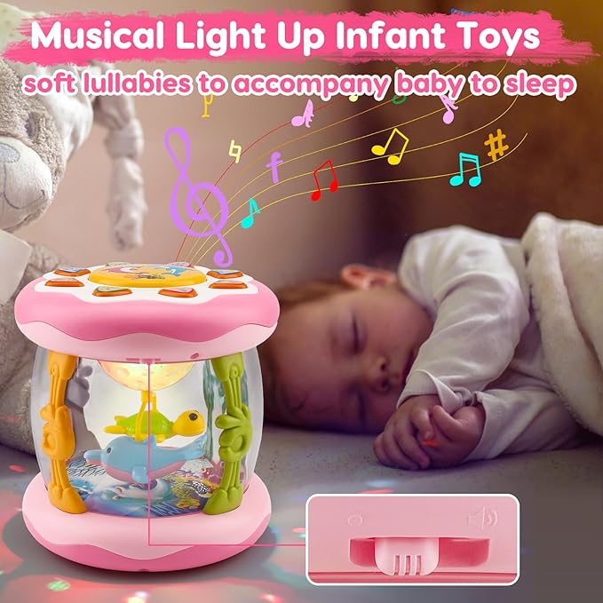 Sensory baby toy with lights and music projector toy for infants early learning