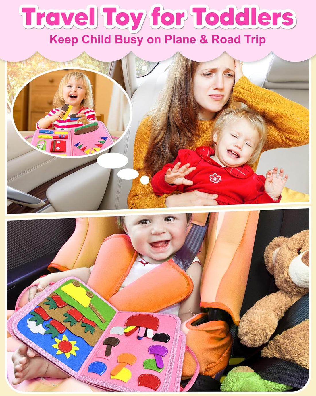 Sensory busy book toy for toddlers educational learning toy for kids