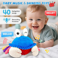 Soft sensory plush crab toy for babies aged 6 months and above