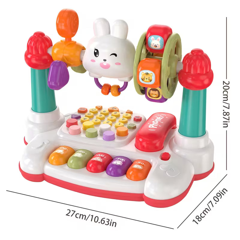Sensory rabbit phone toy for children with storytelling, music and colorful light effects