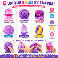 Sensory squishy toy with squeezable texture