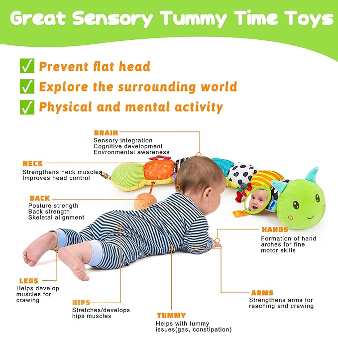 Sensory toy for newborns with mirror and music features