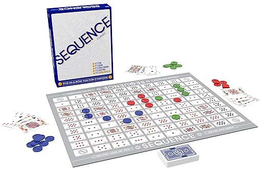 SEQUENCE game with cards and chips for family entertainment