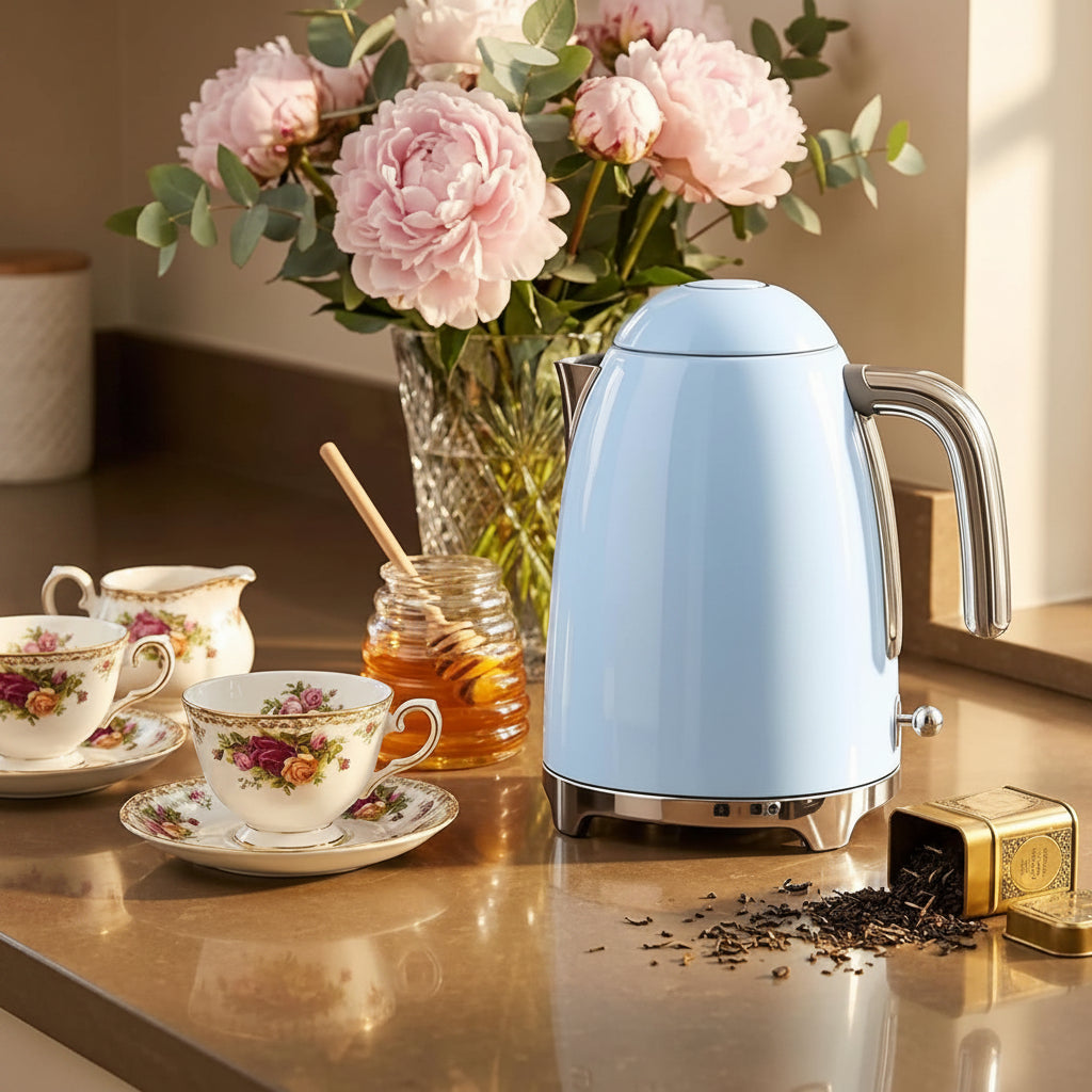 Seven-cup electric water kettle for tea and coffee preparation