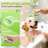 Shampoo Dispenser Pet Bath Brush – Easy Application for Bathing and Grooming Dogs and Cats
