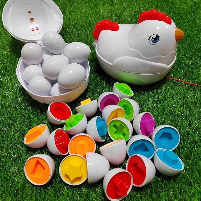 Shape matching eggs toy for baby fine motor skill development