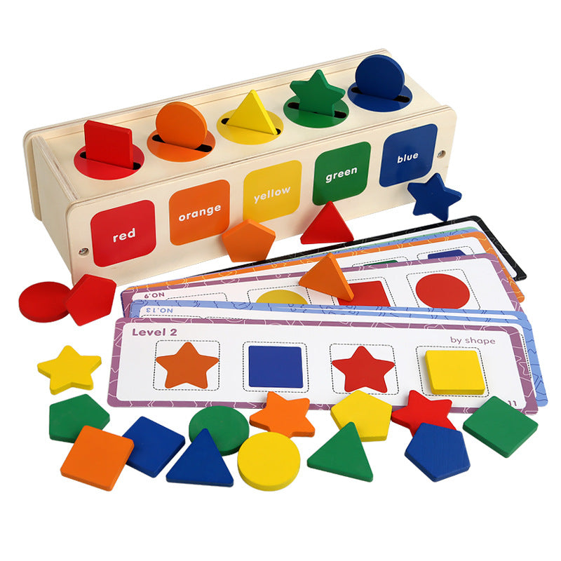 Shape sorting toy for kids with colourful pieces