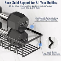 Bathroom shower organizer with toothbrush and toothpaste holder