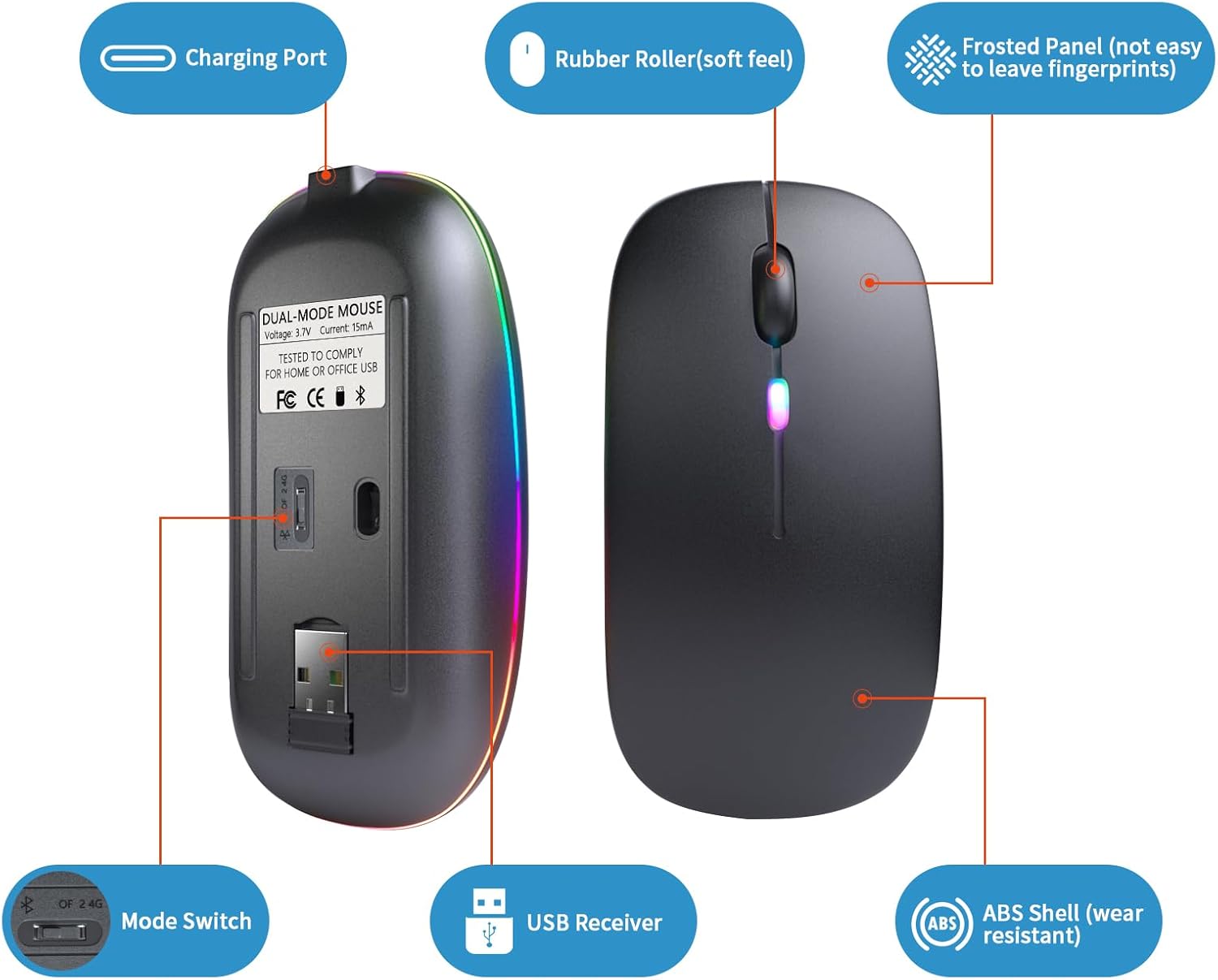 Silent wireless mouse for quiet office work and study use