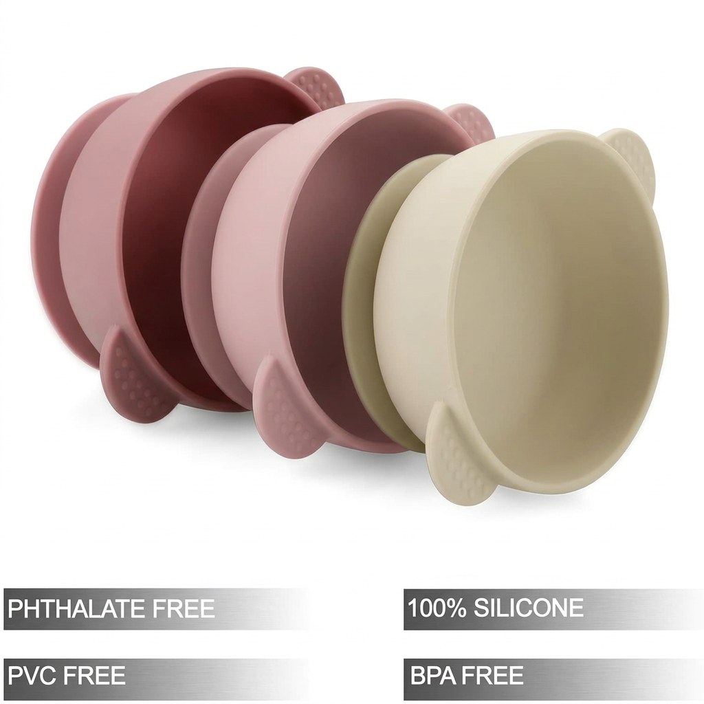 Phthalate-Free, BPA-Free Silicone Baby Bowls, Safe for Infants and Toddlers