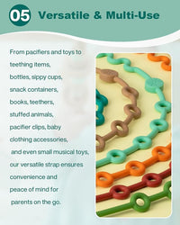 silicone baby toy strap loop design adjustable holder