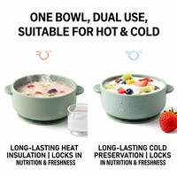 Dual-Use Silicone Baby Bowl for Hot and Cold Food, Locks in Freshness and Nutrition