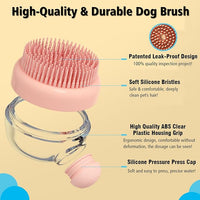 Soft Silicone Bristles Pet Grooming Bath Brush – Ideal for Long and Short-Haired Dogs and Cats