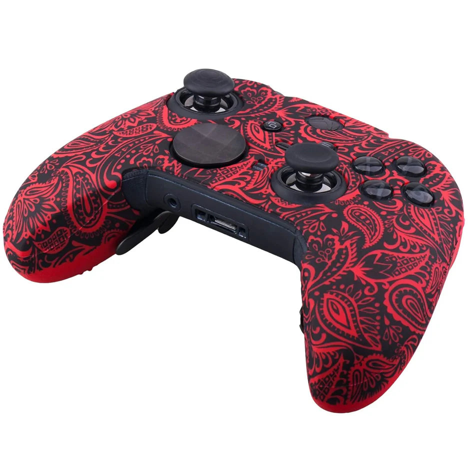 Silicone controller cover set with 6 thumb grip analog caps