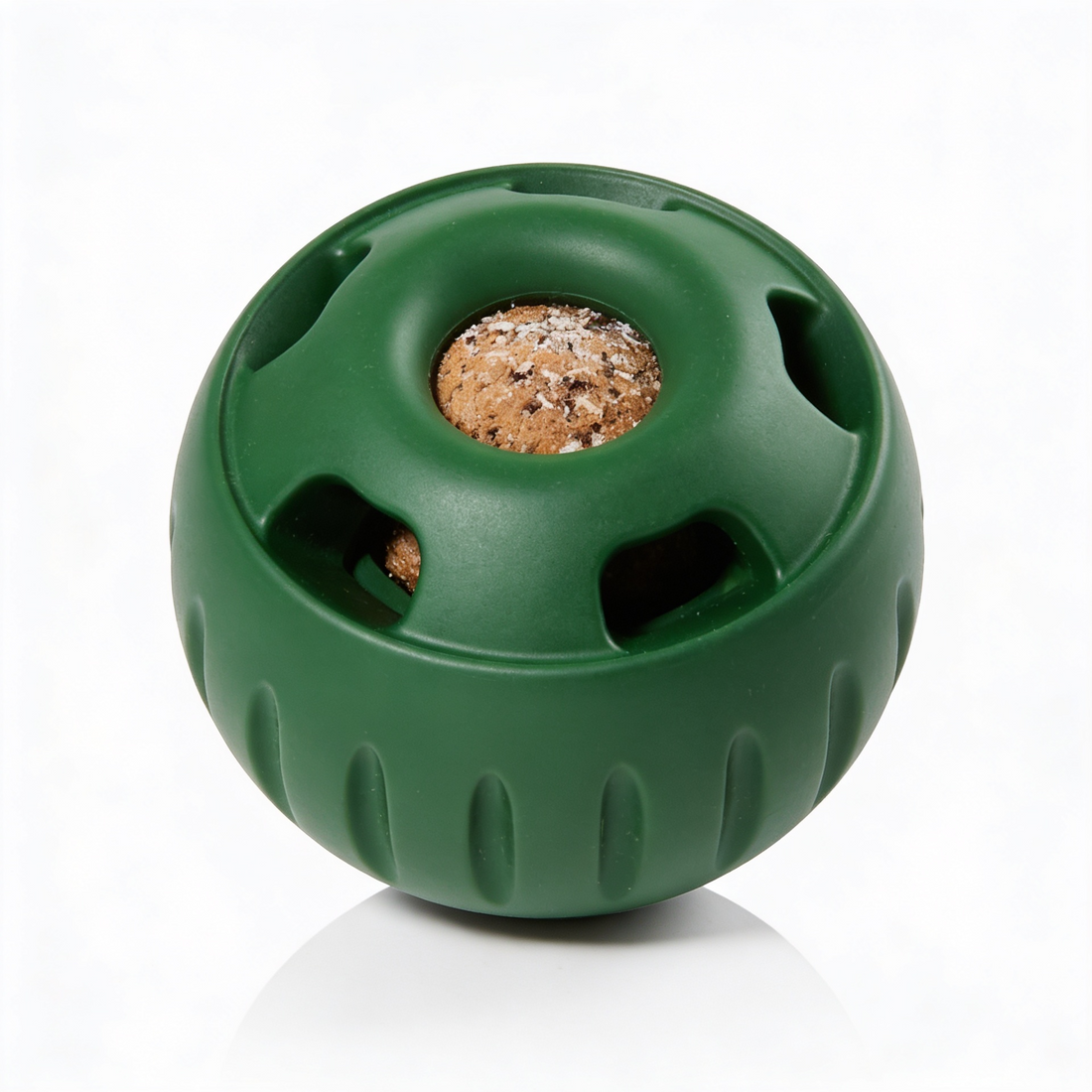 Silicone treat tray for dog ball toy