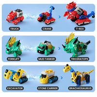 Six-piece magnetic construction truck toy set for kids