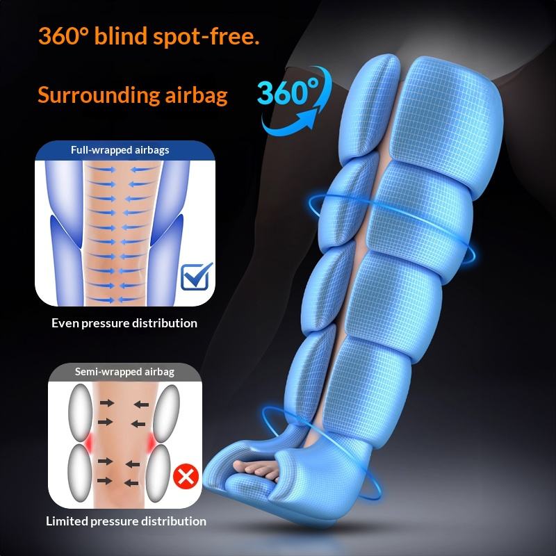 Electric leg massager featuring six adjustable massage modes