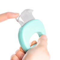 slicker brush with hair release button for long and short hair pets