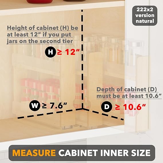 Sliding spice rack organizer for seasoning jars and kitchen items