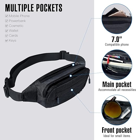 Slim fanny pack waist bag for men and women outdoor use