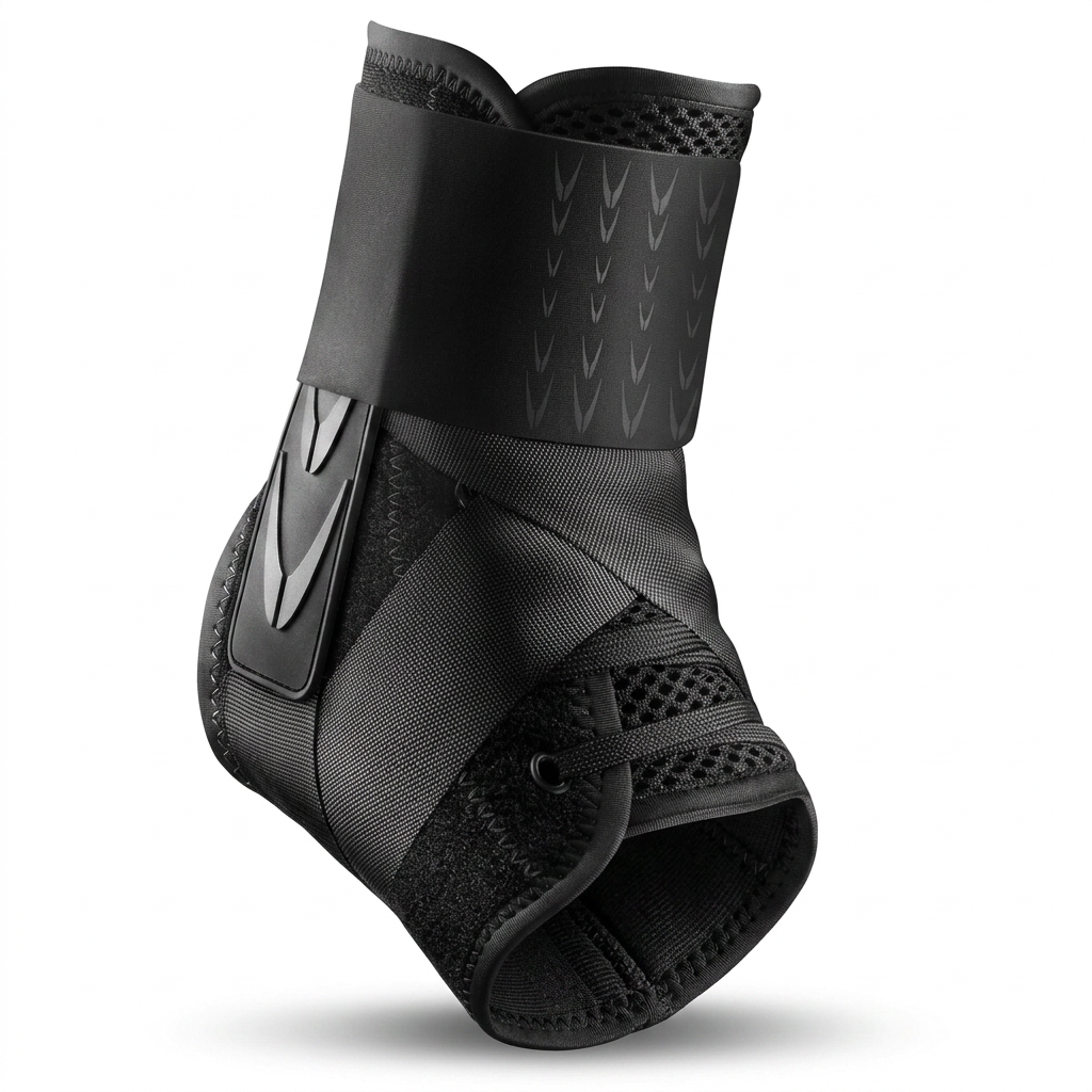 Slim-fit ankle brace with quick lace up support for sprained ankle recovery