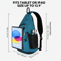 Outdoor sling backpack with water bottle and umbrella pockets