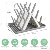 Slope hook bottle drying rack for feeding bottles