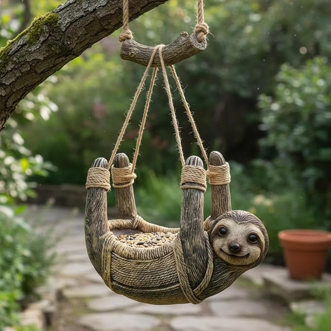 Sloth Bird Feeder for Outdoor Garden Use