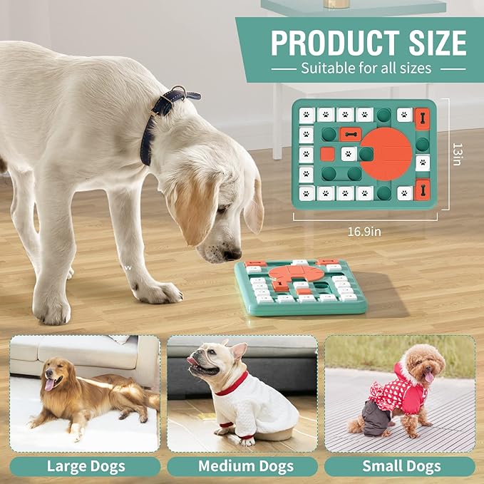 treat-dispensing dog puzzle toy for slow feeding and enrichment