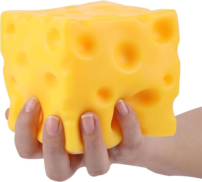 Slow rising cheese squishy toy with soft sensory fidget design
