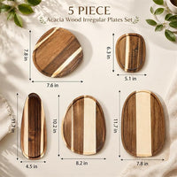 Small acacia wood platters for bread fruit and desserts