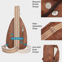 Compact vegan leather bag with compartments for phone, wallet, keys