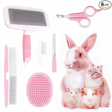 small animal grooming kit pink for dogs, cats, and rabbits