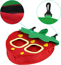 Small Animal Hay Feeder Bag with Strawberry Design for Guinea Pigs, Rabbits, and Bunnie