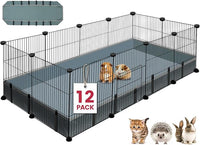 Small Animal Playpen 12 Panels with Waterproof Mat for Guinea Pigs